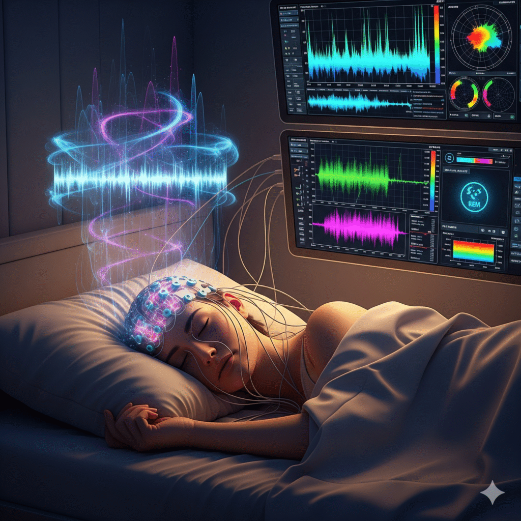 AI interpreting sleep cycles and dreams.