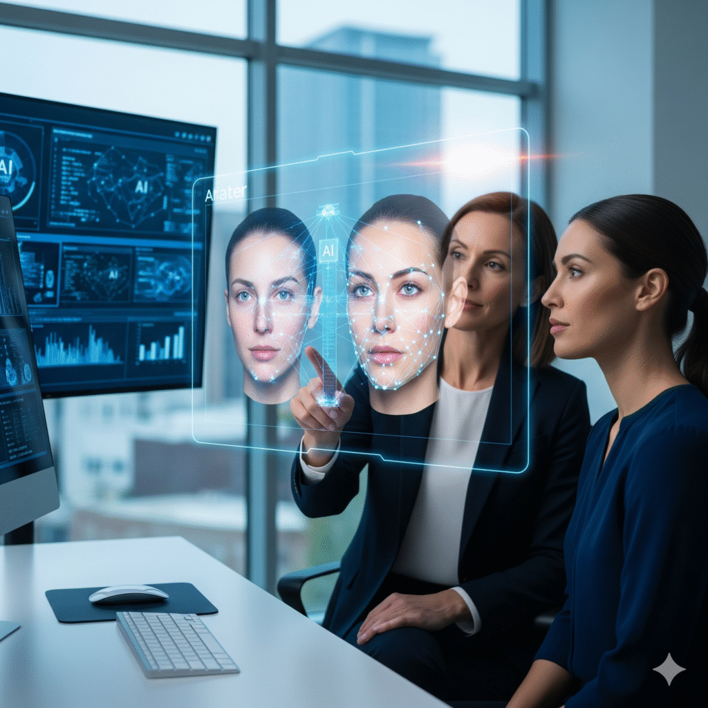 “AI predicting plastic surgery results with 3D simulation”