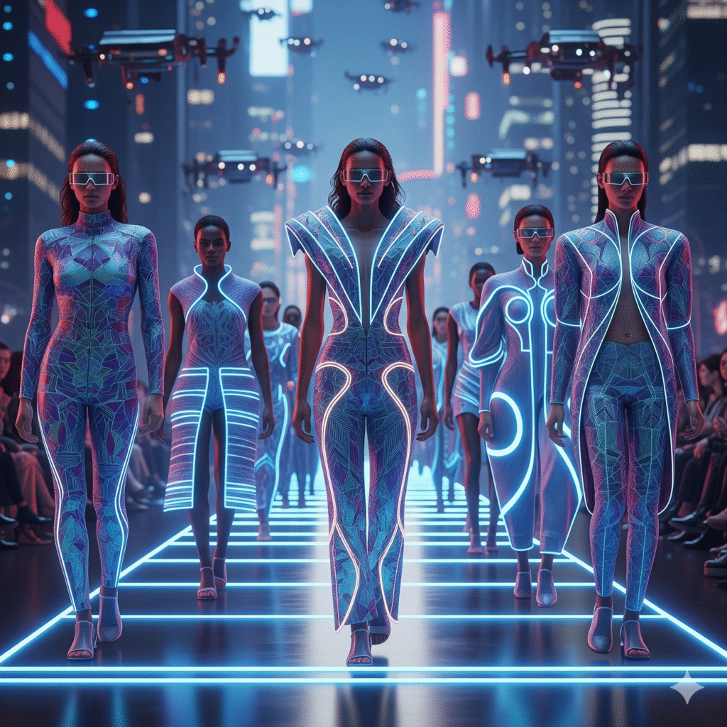 “AI creating digital clothing styles and trends.”